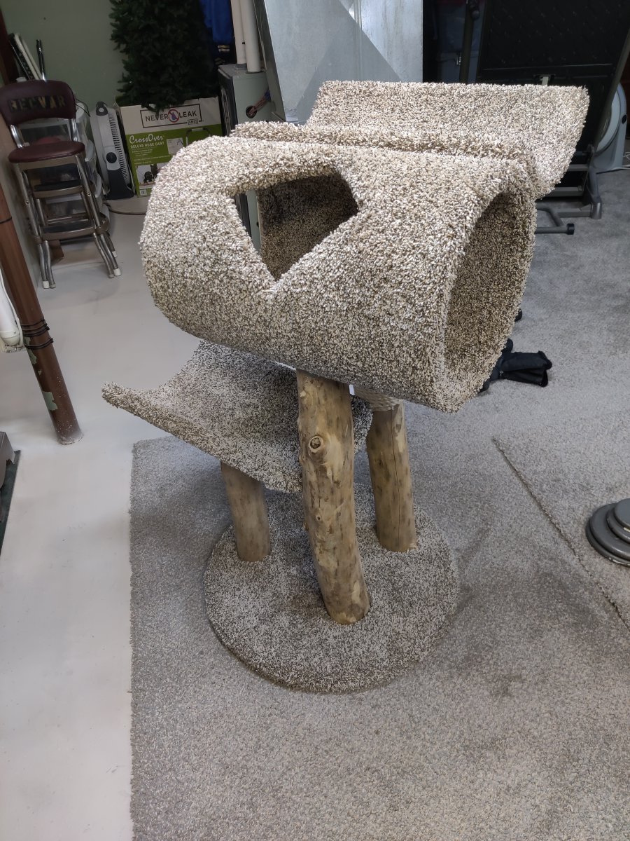Custom kitty three level tunnel tree