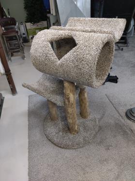 Custom kitty three level tunnel tree